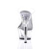 Pleaser - KISS202 Slide sandal heels - Pole dance shoes - Transparent/Silver coloured Product image